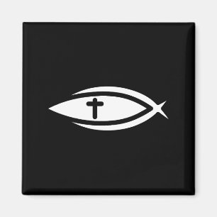 Aimant Poisson Croix Jésus Prières chrétiennes Hommes Fem