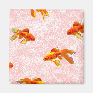 Aimant Poisson d'or rose motif