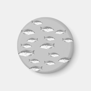 Aimant Poisson gris monochrome