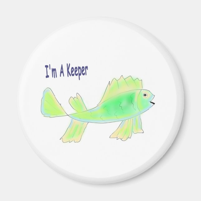 Aimant Poisson mignon avec je suis un texte de gardien (Devant)