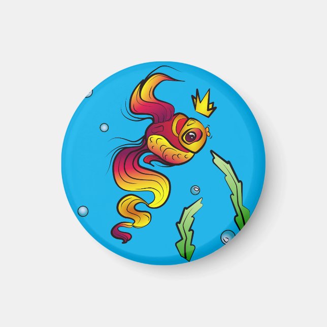 Aimant Poisson royal à couronne d'or (Devant)