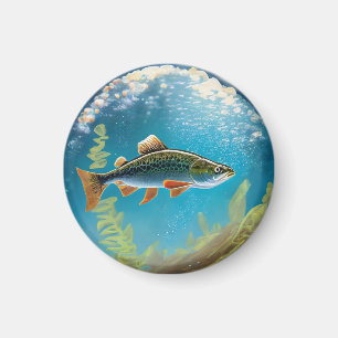 Aimant Poisson volant de truite arc-en-ciel