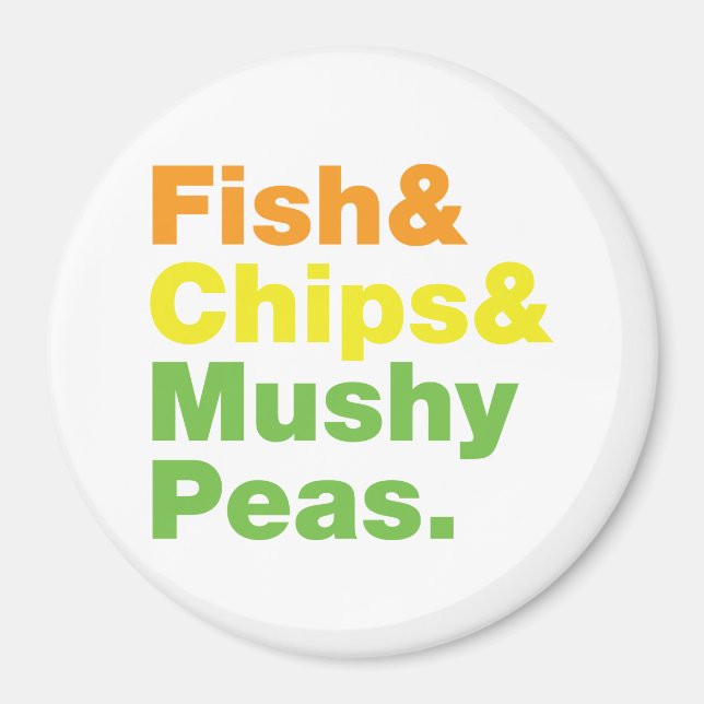 Aimant Poissons & Chips & Pois Musqués. (Devant)