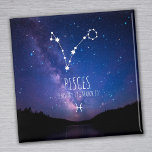 Aimant Poissons | Constellation Zodiaque personnalisée<br><div class="desc">Notre aimant Pisces signe de naissance est parfait pour toute personne inspirée par l'astrologie et la mysticisme de l'âge nouveau. Avec un beau ciel étoilé foncé en arrière-plan, la constellation de Pisces se trouve au-dessus du texte et du symbole zodiaque. Le texte de l'horoscope peut être facilement personnalisé et tous...</div>
