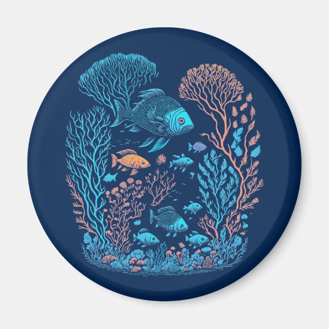 Aimant Poissons Et Corail Reef Art (Devant)