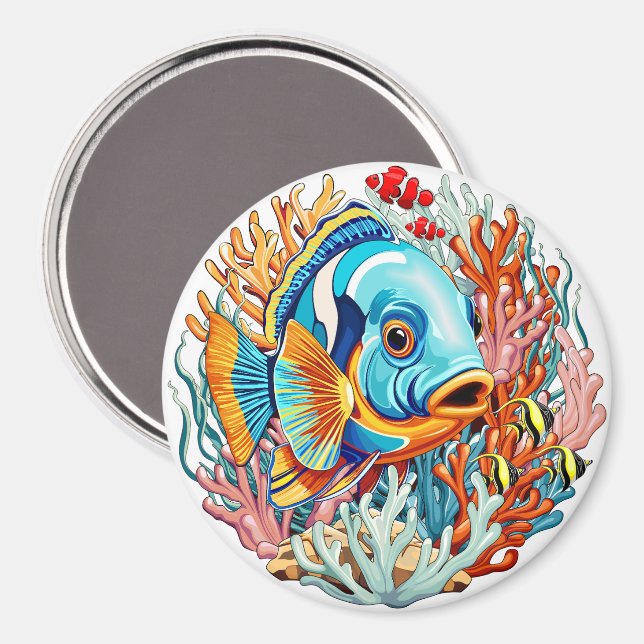 Aimant Poissons Tropicaux Couleurs Été Vibes (Recto/Verso)