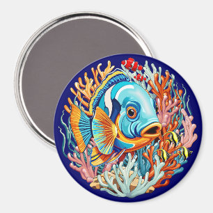 Aimant Poissons Tropicaux Couleurs Vives Ambiance Été