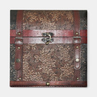 Poitrine Vintage en cuir Damask Rose