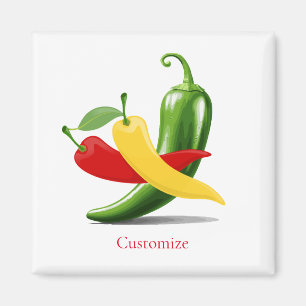 Aimant Poivrons verts rouges chili Thunder_Cove