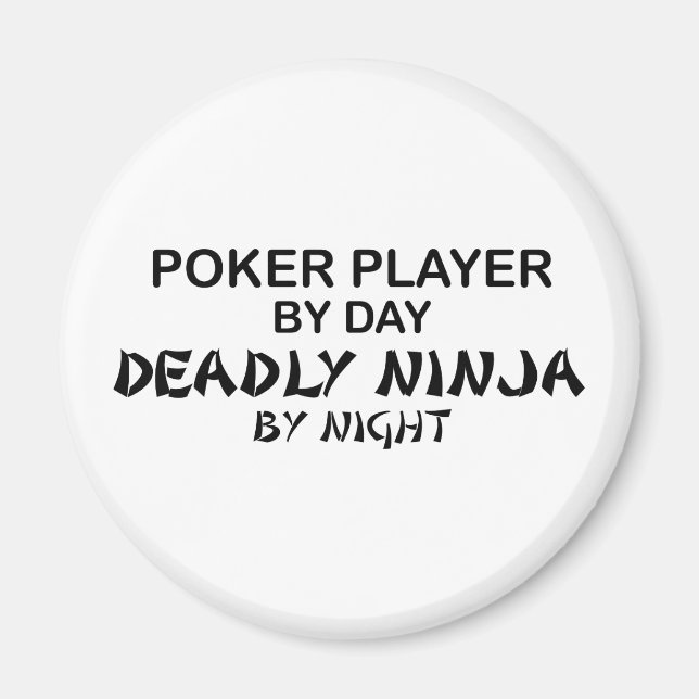 Aimant Poker Mortel Ninja par nuit (Devant)