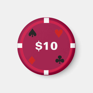 Aimant Poker Réfrigérateur TAG Jouer Chip - 10 $