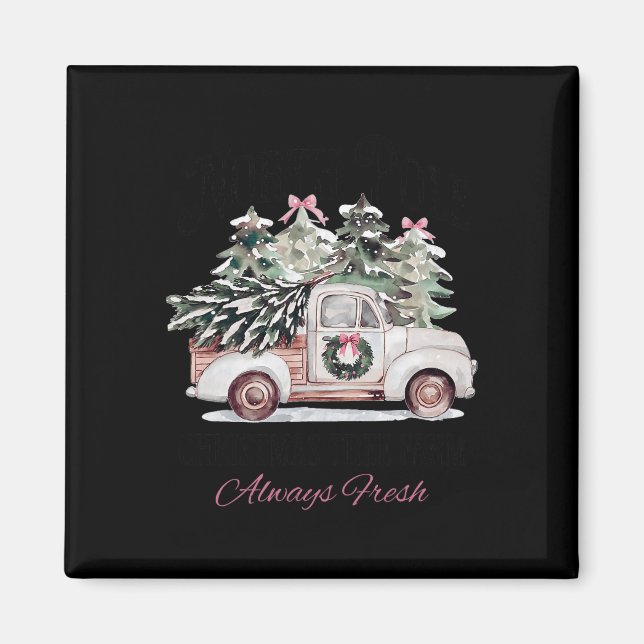 Aimant Pôle Nord Arbre de Noël Ferme toujours Fraîches No (Devant)