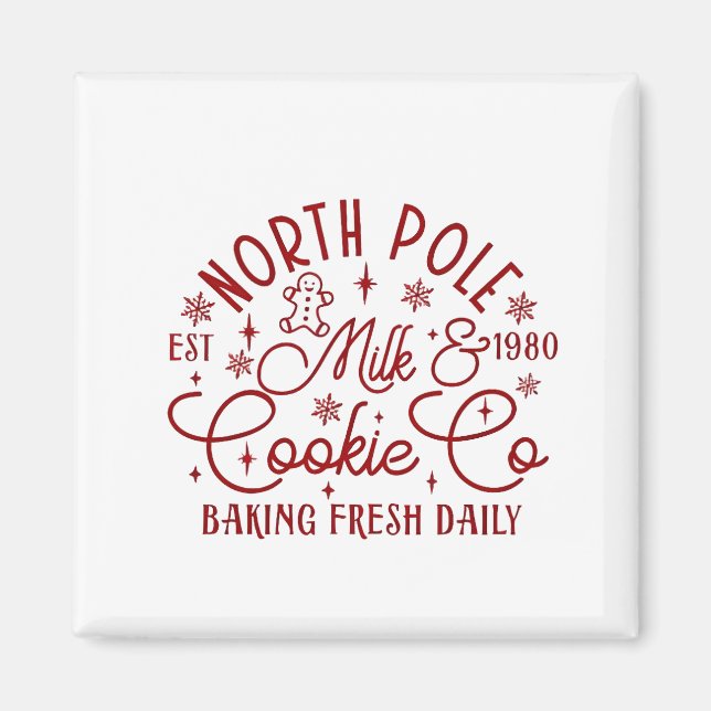 Aimant Pôle Nord Lait et Cookie Cuits Frais Quotidienneme (Devant)
