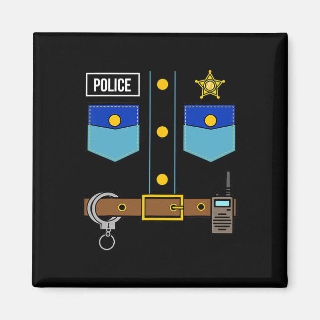 Aimant Police Costume uniforme Cool Easy Halloween Police (Devant)