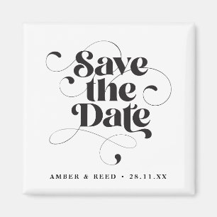 Aimant Police de script élégante Enregistrer la date