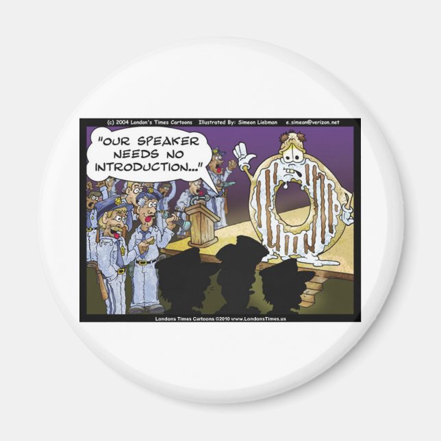 Aimant Police & Donuts Funny Cards Tees Mugs & Gifts (Devant)