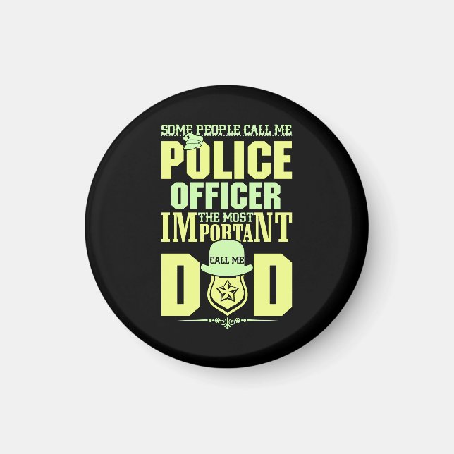 Aimant Police papa | Application de la loi | FÊTE DES PÈR (Devant)