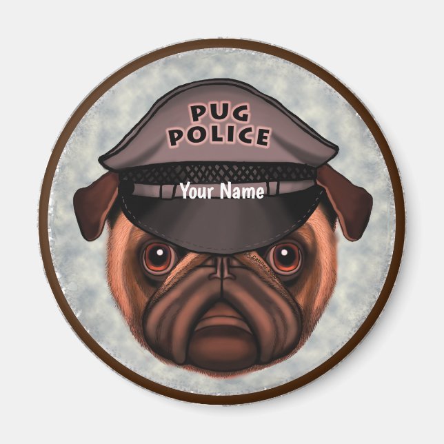 Aimant Police Pug (Devant)