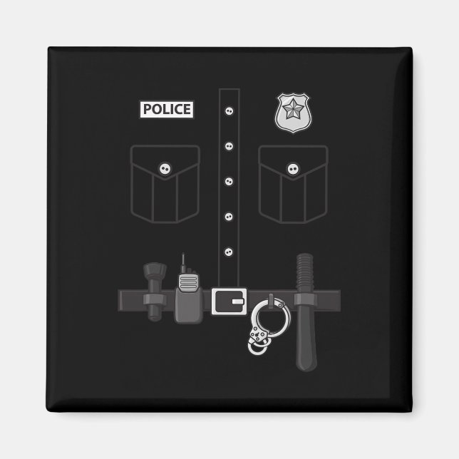 Aimant Police Uniforme Halloween Enfants garçons 1 (Devant)