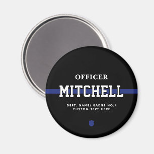 Aimant Policier personnalisé Ligne Bleue Mince