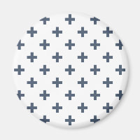 Polka gris-bleu croise sur blanc