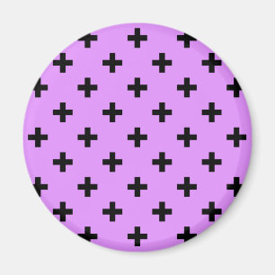 Aimant Polka noire croise sur lilas