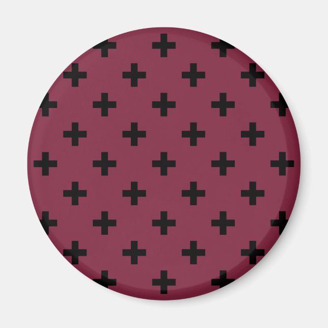 Aimant Polka noire croise sur mûrier (Devant)