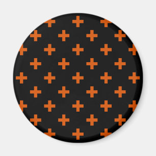 Aimant Polka orange croise sur noir