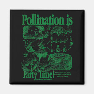 Aimant Pollinisation abeille vintage rétro insecte fleur