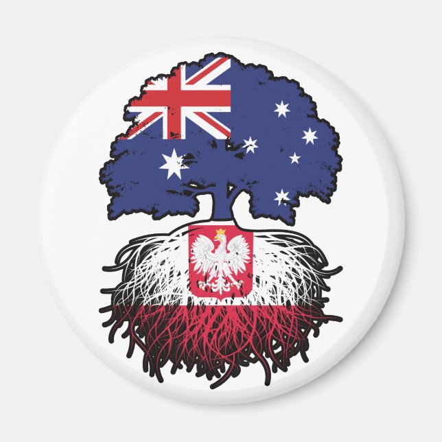 Aimant Pologne Australie Australie Australie drapeau des  (Devant)