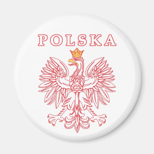 Aimant Polska Avec Aigle Rouge Polonais (Devant)