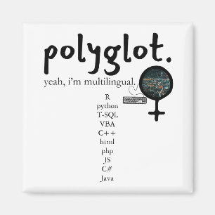 Aimant Polyglot multilingue personnalisable (Femmes en te