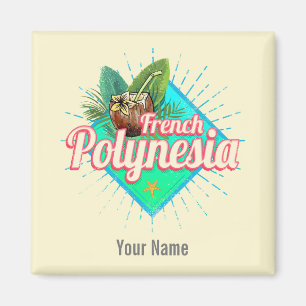 Aimant Polynésie française Île Pacifique Souvenir Vintage