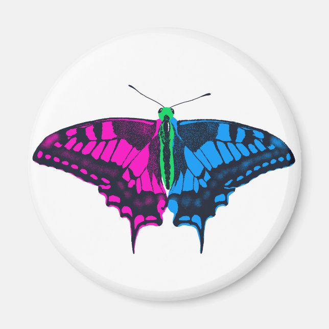 Aimant Polysexual Pride Flag Swallowtail Butterfly (Devant)
