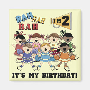 Aimant Pom-pom girl 2e Anniversaire Tshirts et cadeaux