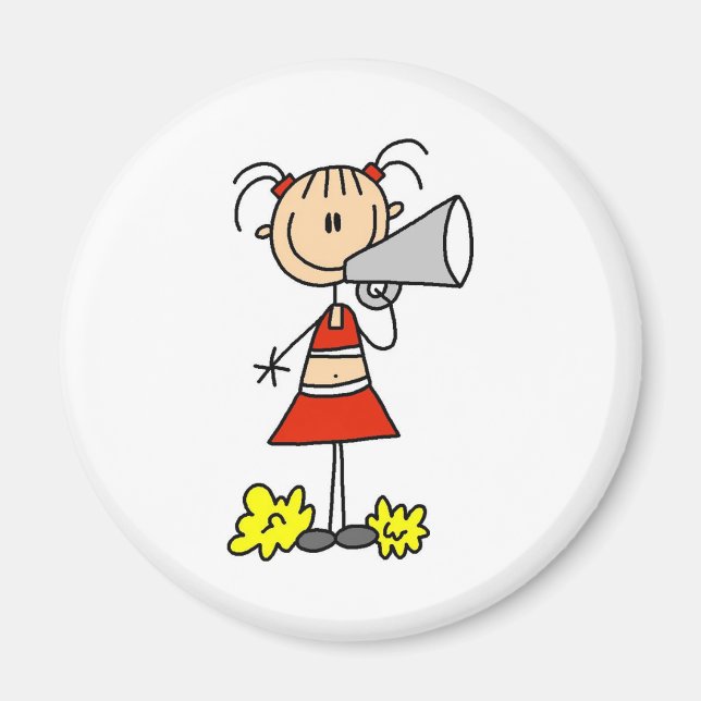 Aimant Pom-pom girl avec mégaphone (Devant)