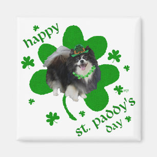 Aimant Pomeranian noir Saint-Patrick