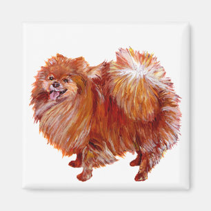 Aimant Pomeranian rouge