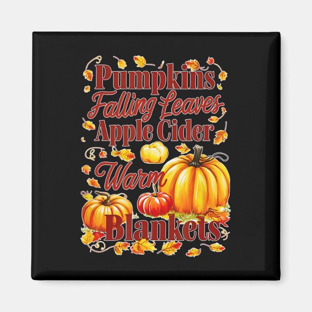 Aimant Pomme Cidre Couvertures chaudes Feuilles Automne H (Devant)