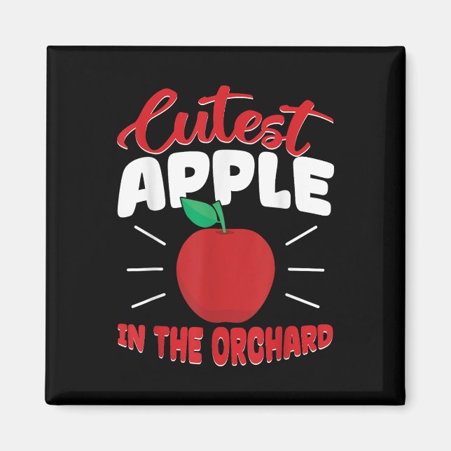 Aimant Pomme la plus mignonne du verger drôle de cueillet (Devant)