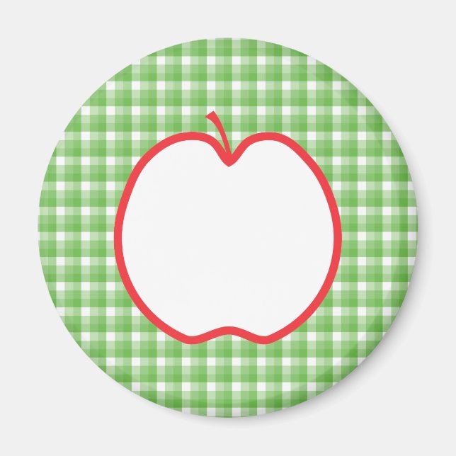 Aimant Pomme rouge. Avec l'Arrière - plan Green et White  (Devant)