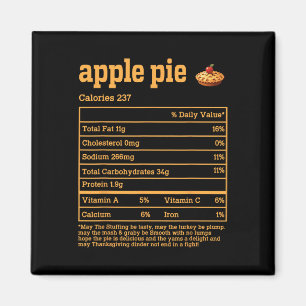 Aimant Pomme tarte valeur nutritive Thanksgiving nourritu