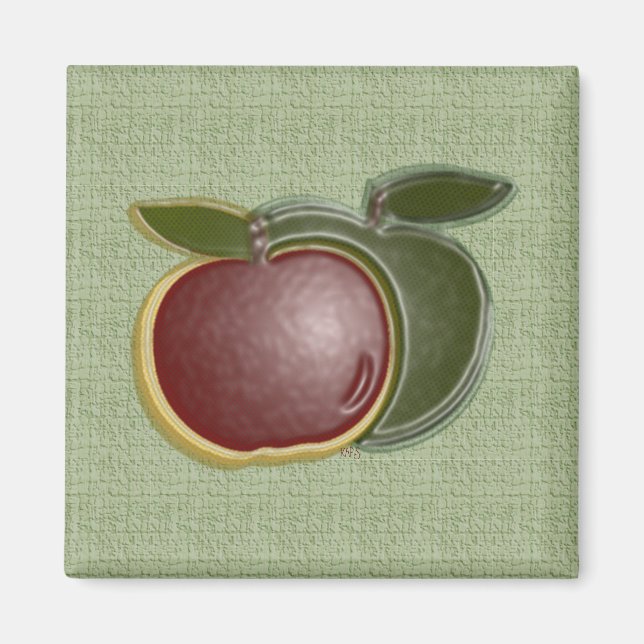 Aimant Pommes brillantes (sauge) (Devant)