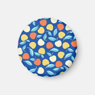 Aimant Pommes feuilles, arrière - plan bleu, motif transp