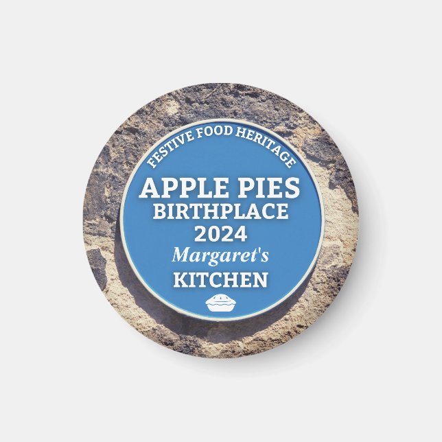 Aimant Pommes tartes bleu Plaque magnétique (Devant)