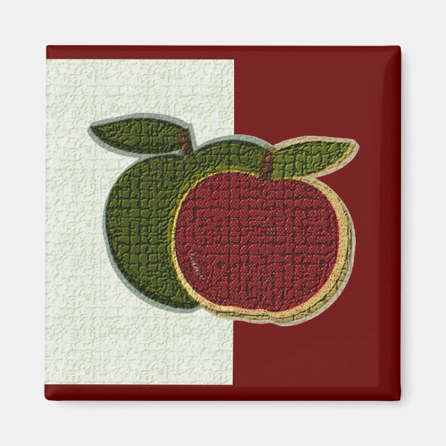 Aimant Pommes texturées (menthe/cranberryi) (Devant)