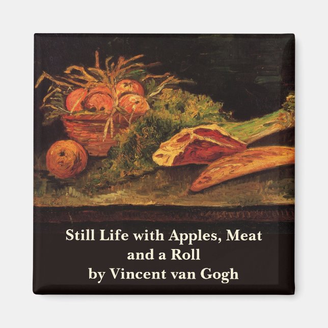 Aimant Pommes, Viande et un Rouleau par Vincent van Gogh (Devant)