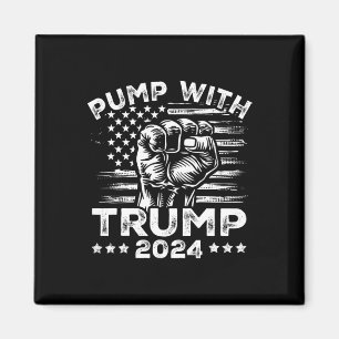 Aimant Pompe Drapeau Américain Trump 2024 Avec Poing de D