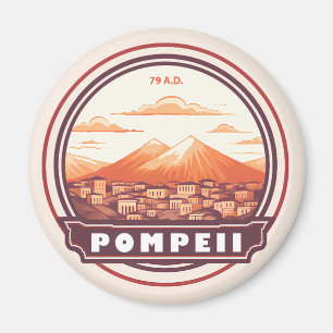 Aimant Pompéi Ruines Italie Travel Art Badge