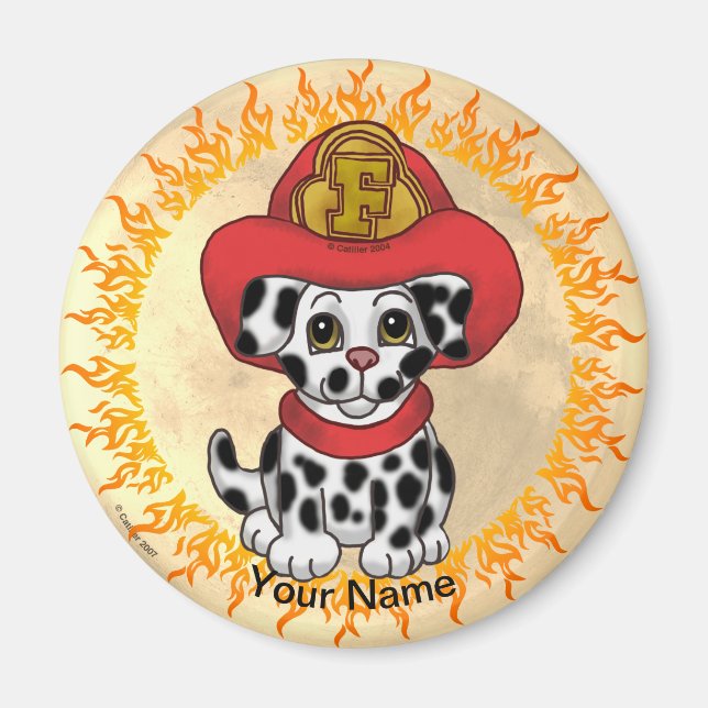 Aimant Pompier Chien Toutou  (Devant)